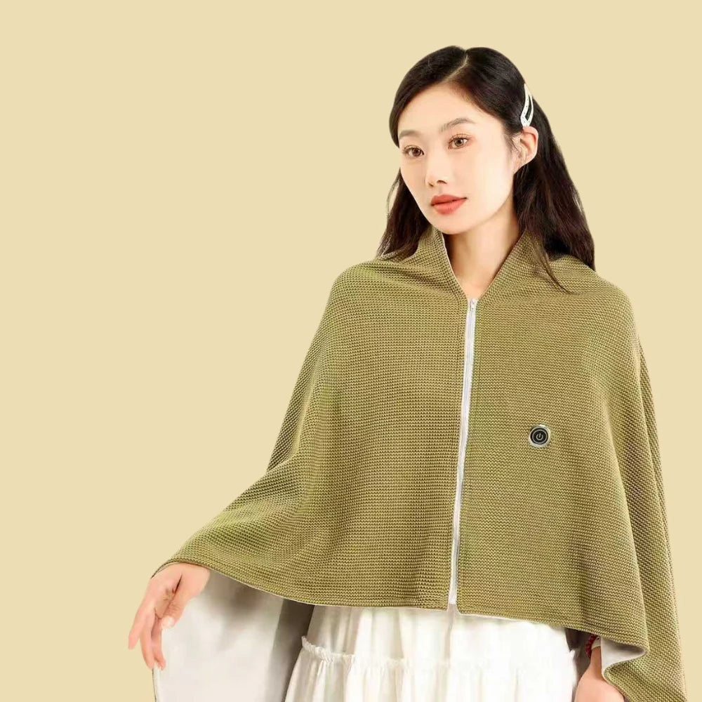 Heated Shawl Wrap USB-Powered Adjustable Heat Settings Washable Fleece