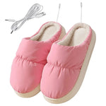 Heated Slippers USB-Powered Plush Lined With Steady Heat Control
