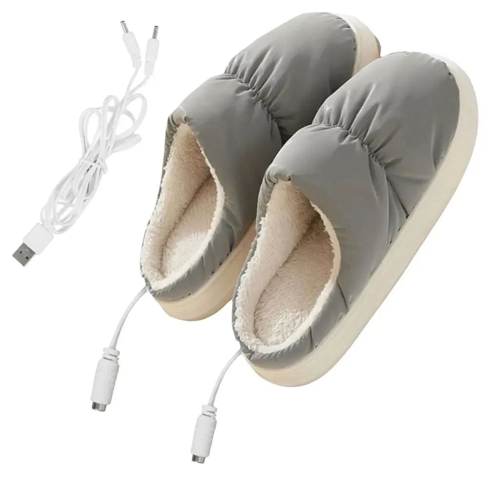 Heated Slippers USB-Powered Plush Lined With Steady Heat Control