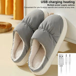 Heated Slippers USB-Powered Plush Lined With Steady Heat Control