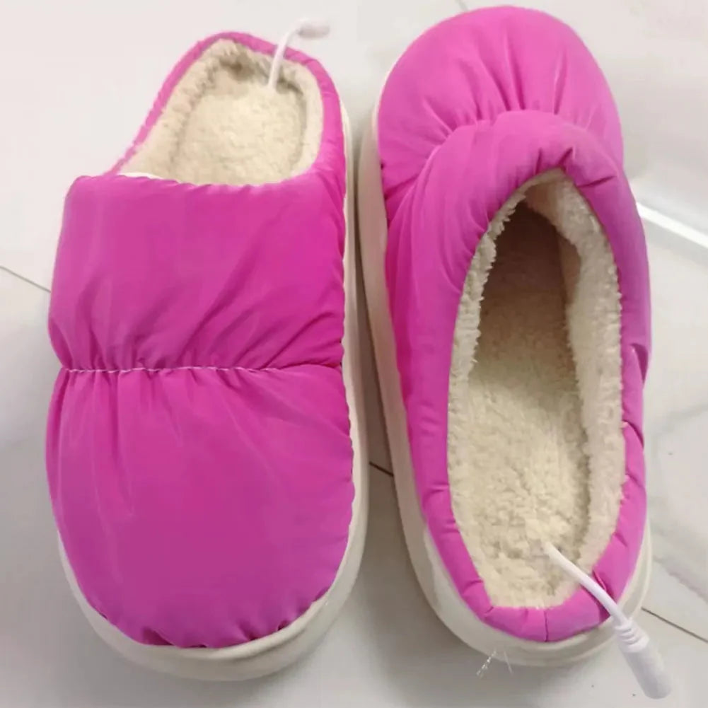 Heated Slippers USB-Powered Plush Lined With Steady Heat Control