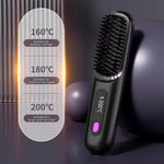 Heated Styling Brush Cordless Ceramic Bristles For Short Hair