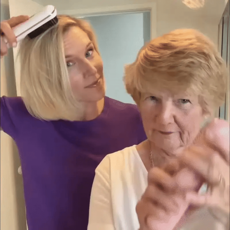 Heated Styling Brush Cordless Ceramic Bristles For Short Hair