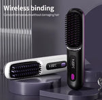 Heated Styling Brush Cordless Ceramic Bristles Scalp Protection
