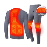 Heated Thermal Underwear Set 3 Heat Settings Four-Way Stretch