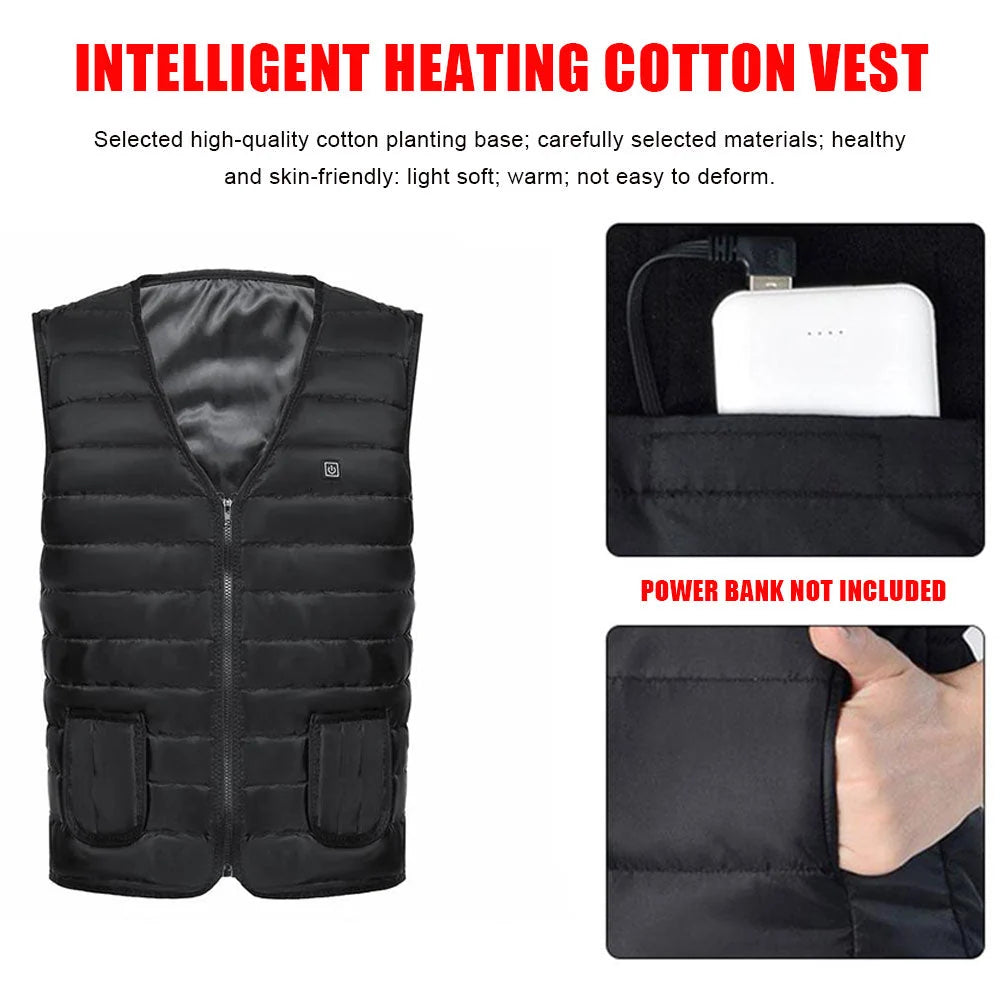 Heated Vest 5-Zone Heating 3 Heat Settings