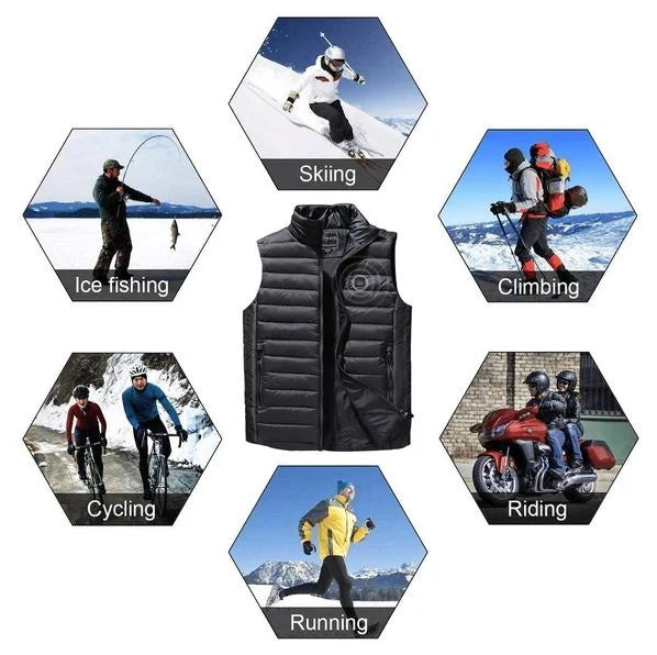 Heated Vest Adjustable Heat & 12-Hour Warmth