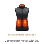 Heated Vest USB-Powered Nine Heating Zones Adjustable Heat Levels