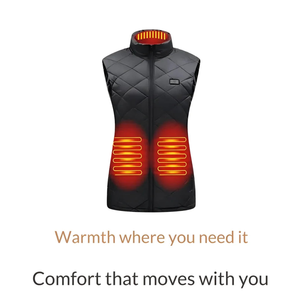 Heated Vest USB-Powered Nine Heating Zones Adjustable Heat Levels