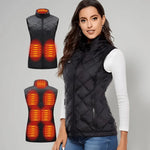 Heated Vest USB-Powered Nine Heating Zones Adjustable Heat Levels