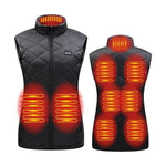 Heated Vest USB-Powered Nine Heating Zones Adjustable Heat Levels