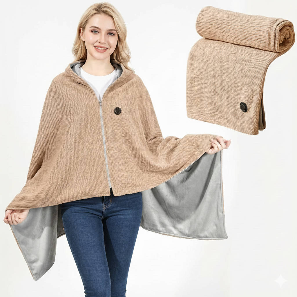 Heated Wrap Blanket USB-C Powered Zippered 8 Heating Zones