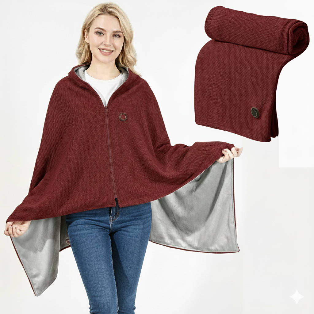 Heated Wrap Blanket USB-C Powered Zippered 8 Heating Zones