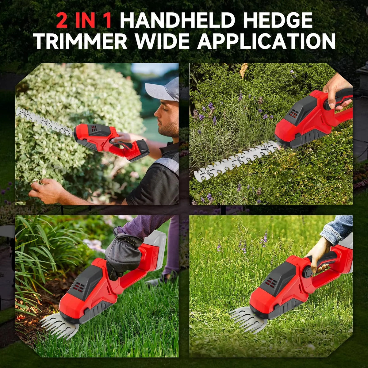 Hedge Trimmer Cordless Ultra-Light One-Handed 20V Compatible