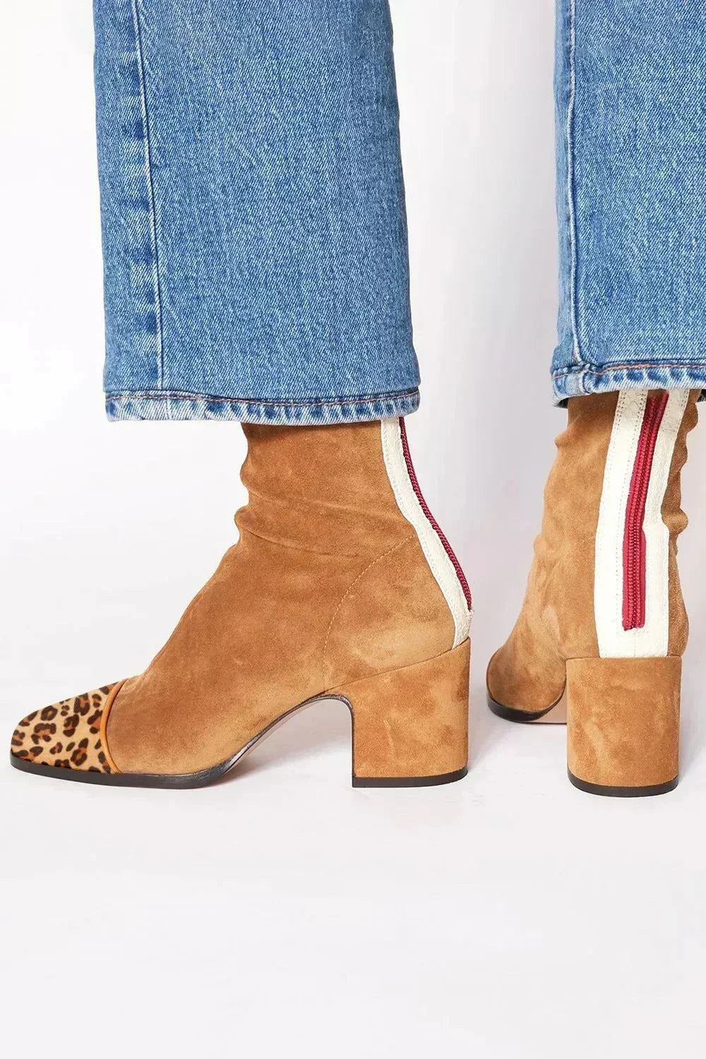 Heeled Boots Chunky Heel Side Zipper Non-Slip Sole