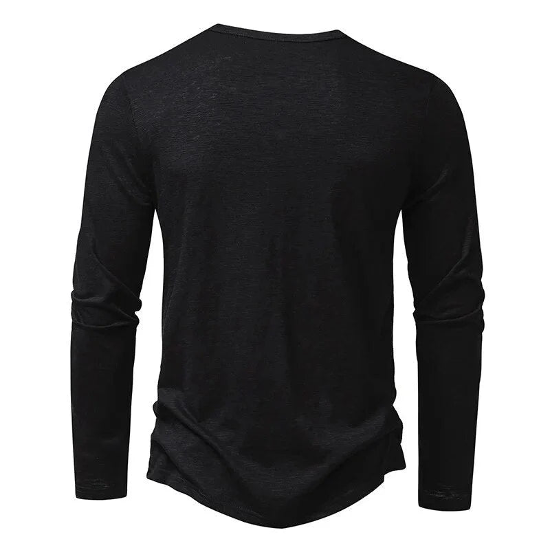 Henley Shirt 100% Cotton Slim Fit Lightweight