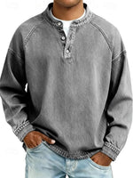 Henley Shirt Soft Knit Raglan Sleeves Relaxed Fit