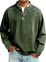 Henley Shirt Soft Knit Raglan Sleeves Relaxed Fit