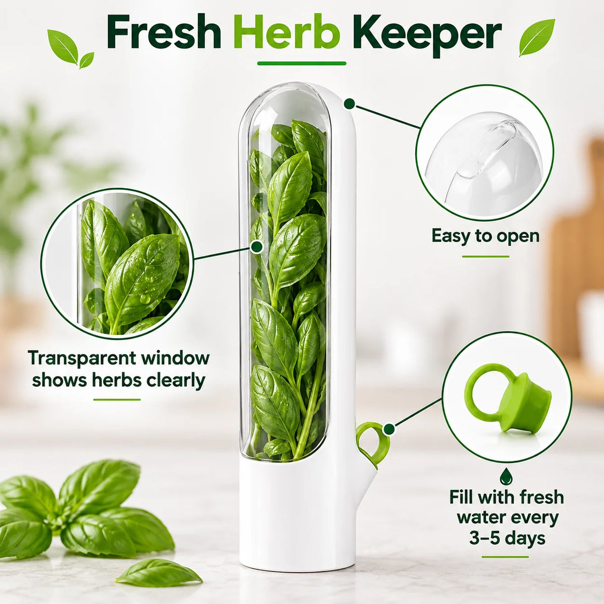 Herb Keeper Fresh Herb Storage Kitchen Organizer