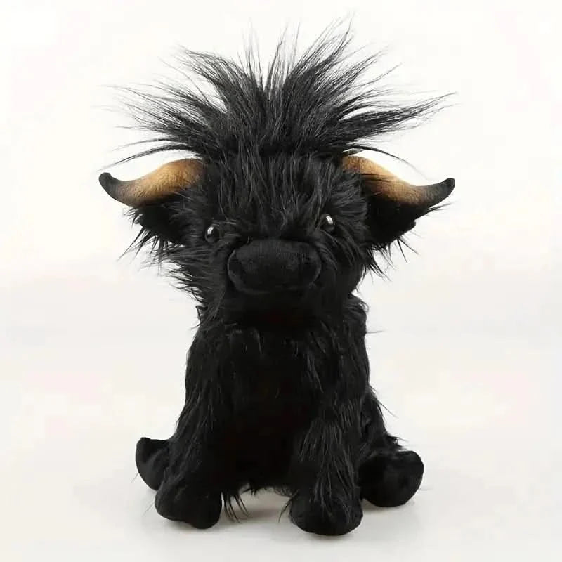 Highland Cow Plush Toy Super-Soft Shaggy Mane 9.8 Inch
