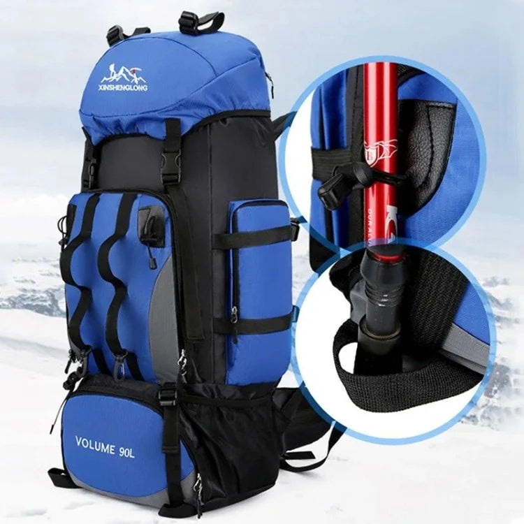 Hiking Backpack Waterproof Lightweight 90L Capacity