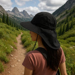 Hiking Hat Wide Brim Breathable Mesh Adjustable Chin Strap