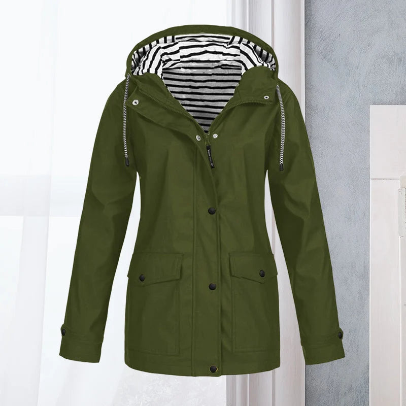 Hiking Jacket Waterproof Lightly Padded Adjustable Fit & Pockets