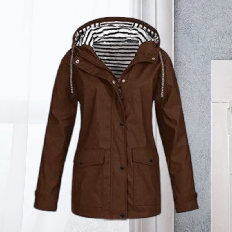 Hiking Jacket Waterproof Lightly Padded Adjustable Fit & Pockets