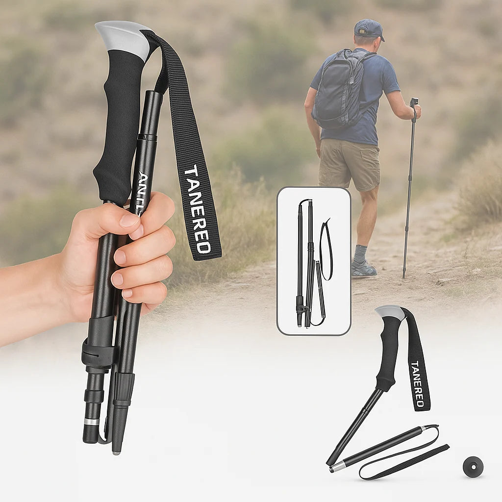Hiking Poles Aluminum Foldable Quick-Lock EVA Foam Grip
