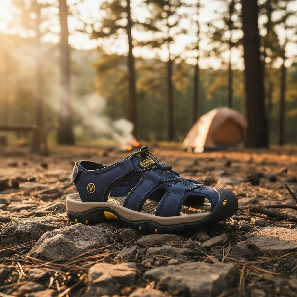 Hiking Sandals Closed-Toe Adjustable Straps Non-Slip Rubber Sole