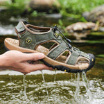 Hiking Sandals Closed-Toe Cowhide Leather Non-Slip
