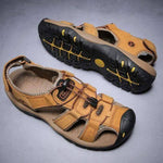 Hiking Sandals Closed-Toe Cowhide Leather & Non-Slip Sole