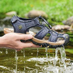 Hiking Sandals Closed-Toe Cowhide Leather & Non-Slip Sole