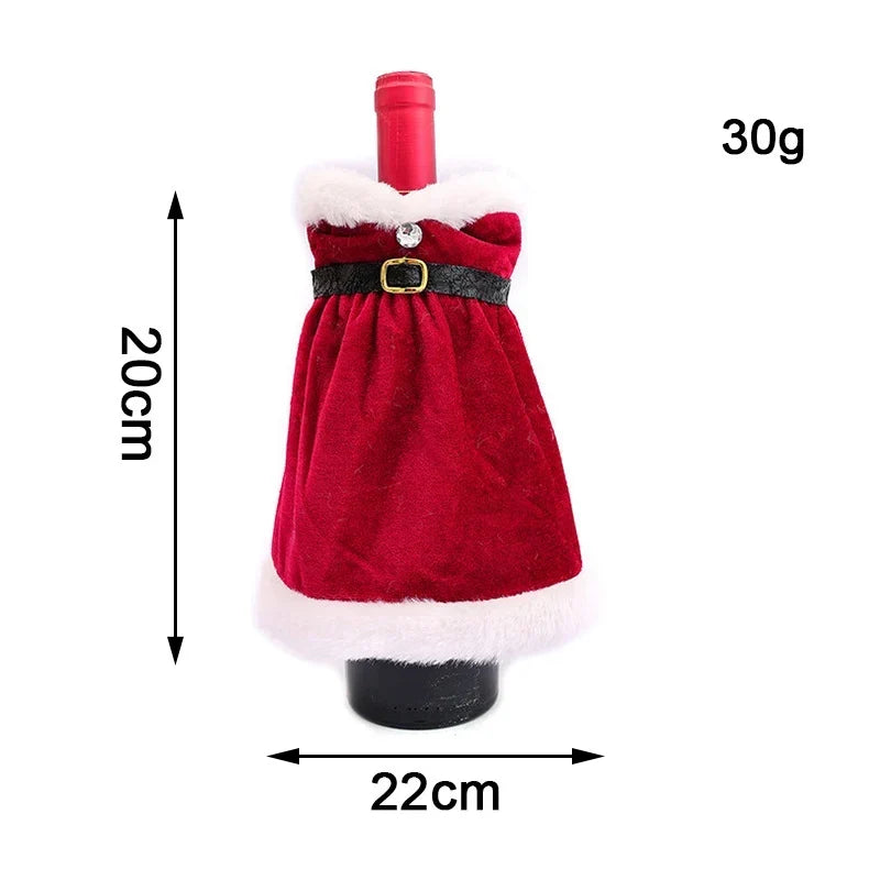 Holiday Bottle Cover Santa Claus Design Soft Durable Fabric
