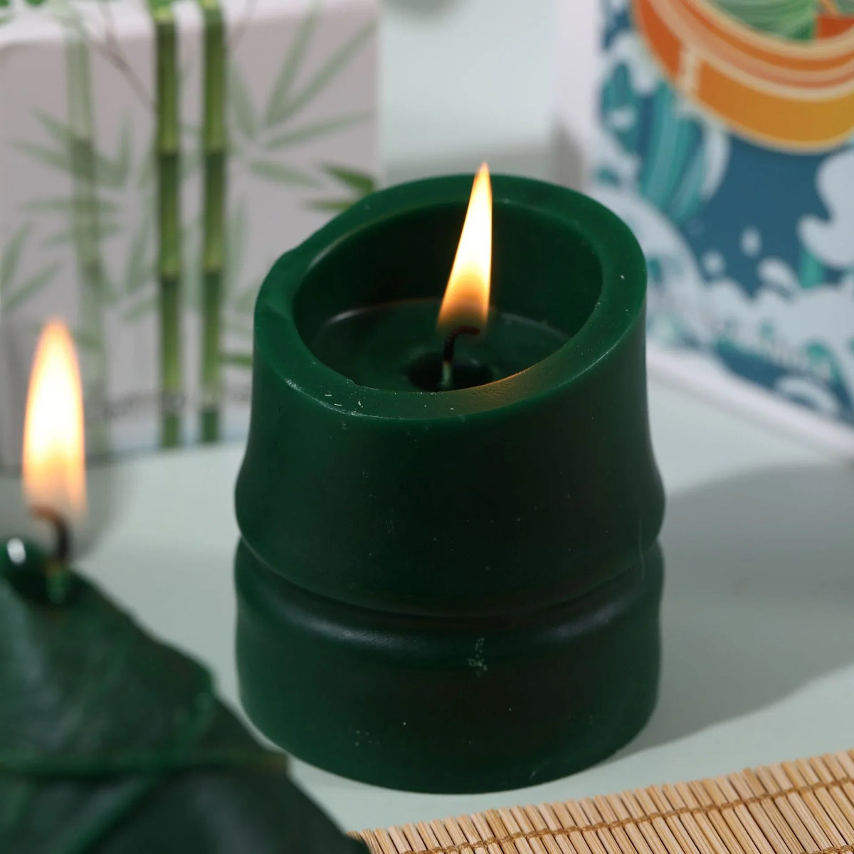 Holiday Candle Textured Spiral Tree Hand-Poured Wax