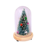 Holiday Display Dome Battery-Powered LED Glass & Wood