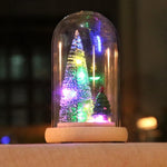 Holiday Display Dome Battery-Powered LED Glass & Wood