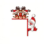 Holiday Door Decoration Santa & Reindeer Easy Hang Weather Resistant