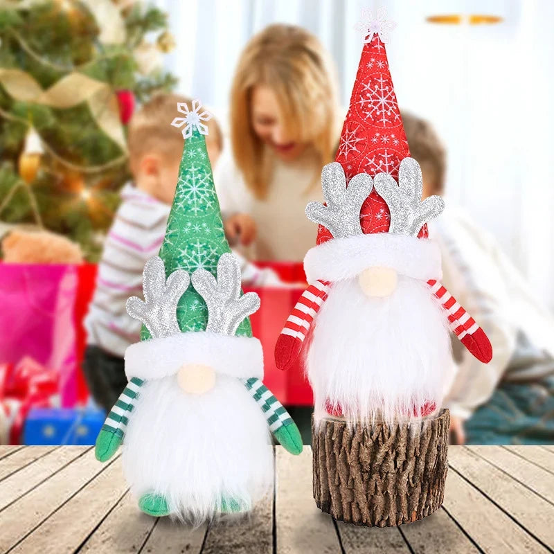 Holiday Gnome Figurine Snowflake Hat & Antlers Lightweight Durable