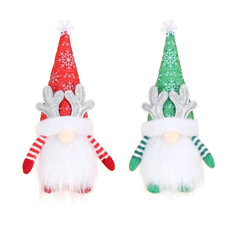 Holiday Gnome Figurine Snowflake Hat & Antlers Lightweight Durable