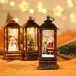 Holiday Lantern Snowman Glitter Battery-Operated LED