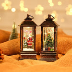 Holiday Lantern Snowman Glitter Battery-Operated LED