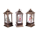 Holiday Lantern Snowman Glitter Battery-Operated LED
