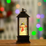 Holiday Lantern Snowman Glitter Battery-Operated LED