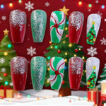 Holiday Nail Art Set Festive Glitter Chip-Resistant Gloss