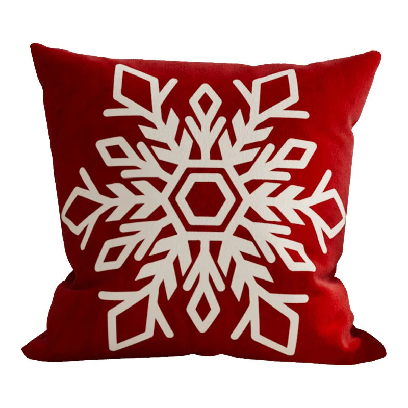 Holiday Pillow Cover Velvet-Like Plush Removable & Machine-Washable