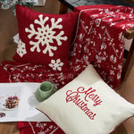 Holiday Throw Pillow Plaid Snowflake Applique Removable Cover