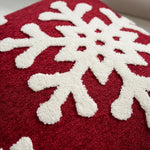 Holiday Throw Pillow Plaid Snowflake Applique Removable Cover
