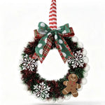 Holiday Wreath Gingerbread & Snowflake Tinsel Easy Hang Ribbon