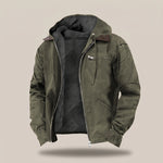 Hooded Jacket Durable Canvas Fleece Lined
